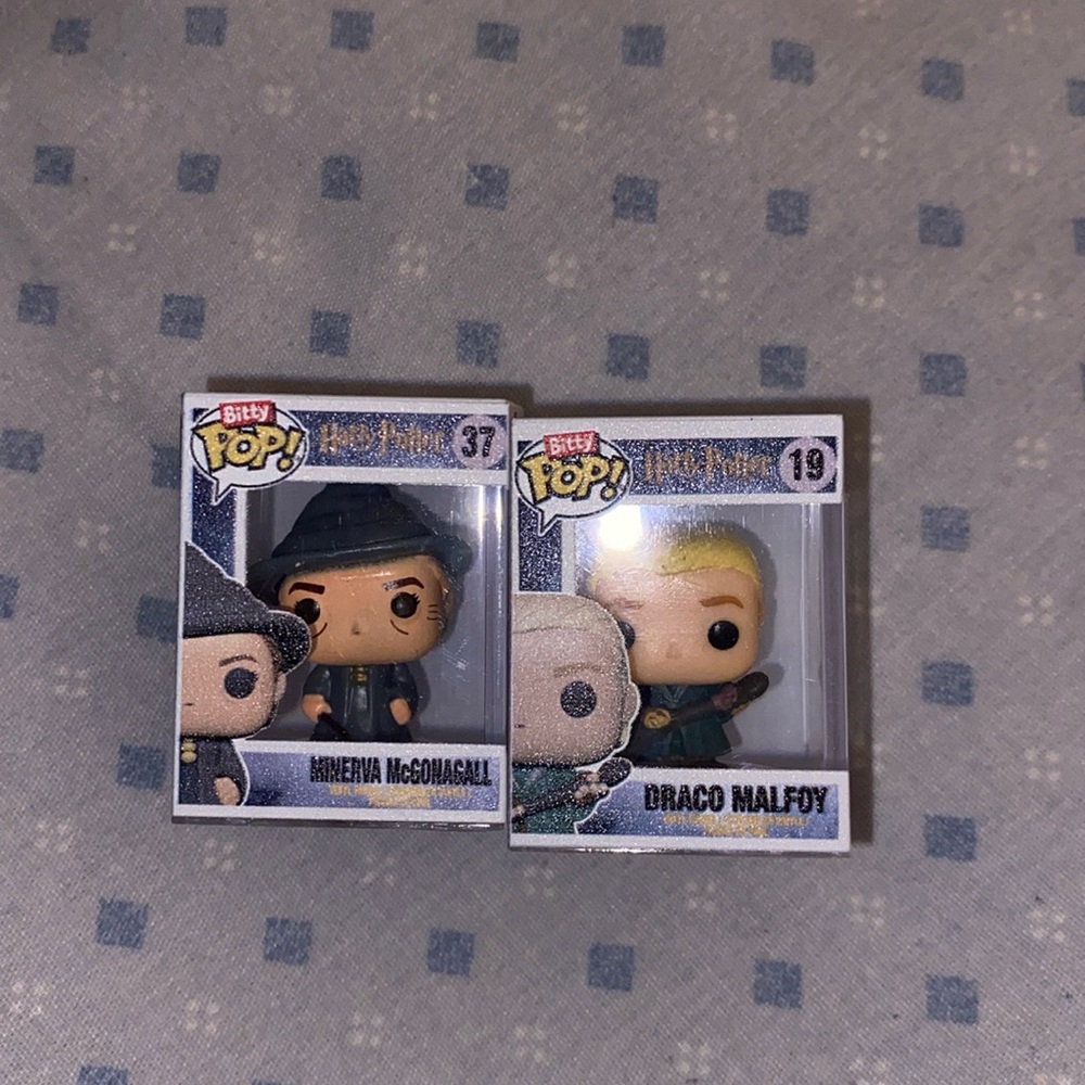 Funko Bitty pop Harry Potter series. Minerva mcgonagall #37. Draco malfoy #19